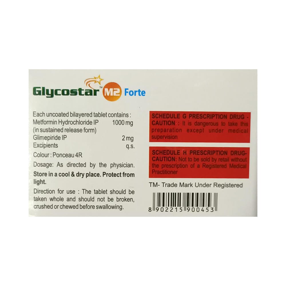 Glycostar M Forte 2mg/1000mg Tablet SR - Image 2