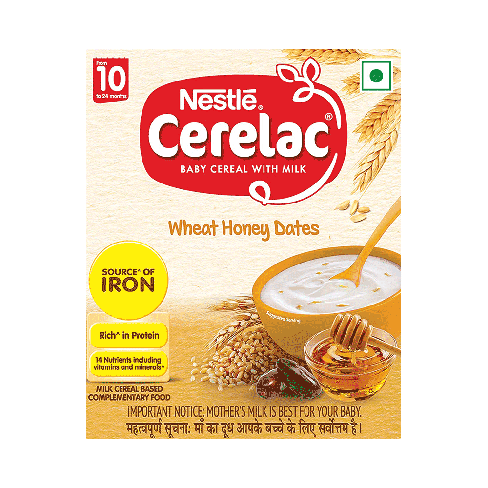 Nestle Cerelac Baby (10 months+) Cereal with Milk, Iron, Vitamins & Minerals | Wheat Honey Dates - Image 1