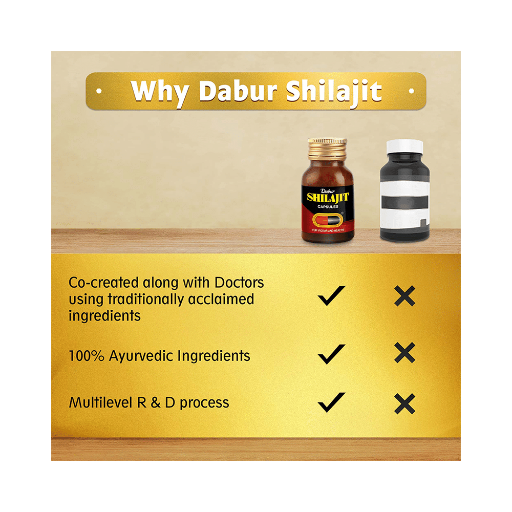 Dabur Shilajit Ayurvedic Capsules | For Immunity, Vigour, Strength, Stamina & Power - Image 5
