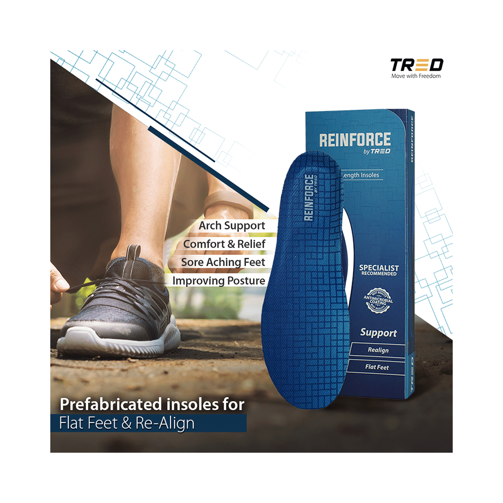 Tred Reinforce Ortho Insoles for Flat Feet with Arch Firm Support XS - Image 5