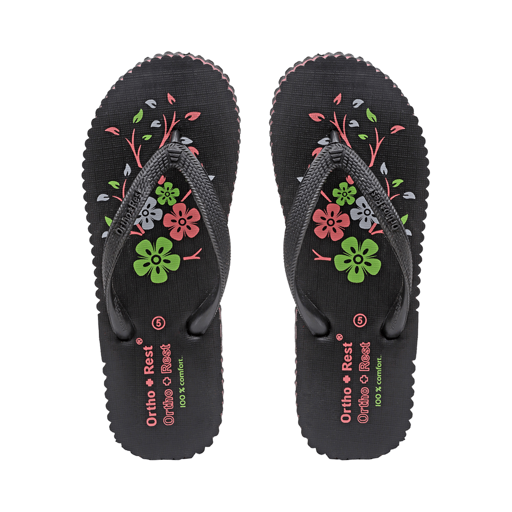 Ortho + Rest Women's Cool Extra Soft and Comfortable Orthopedic Flip Flops for Home Daily Use Black 5 - Image 2