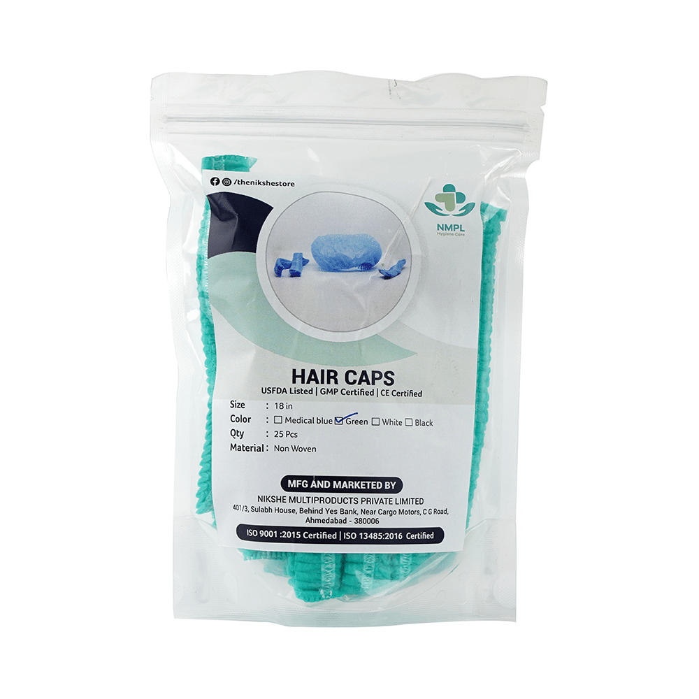 NMPL Hygiene Care Hair Cap Green - Image 1