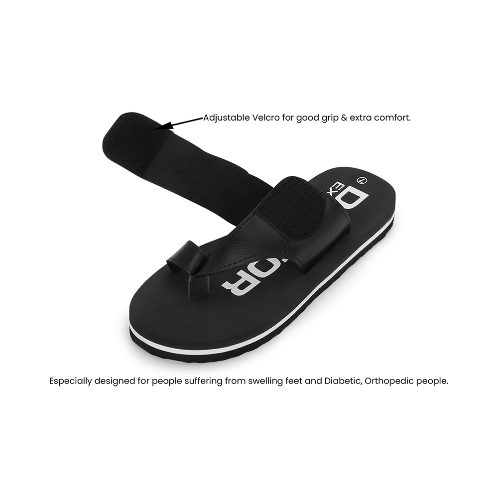 Doctor Extra Soft D26 Care Orthopaedic Diabetic Dr Stylish House Flip-Flop and Thump Ring Slip for Men Black  6 - Image 8