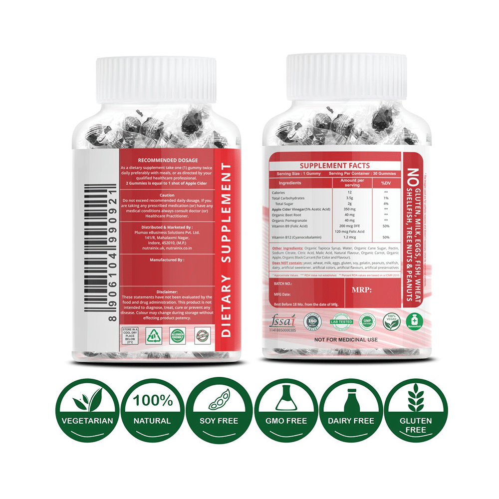 Nutrainix Apple Cider Vinegar with Mother 350mg Gummy (30 Each) - Image 2