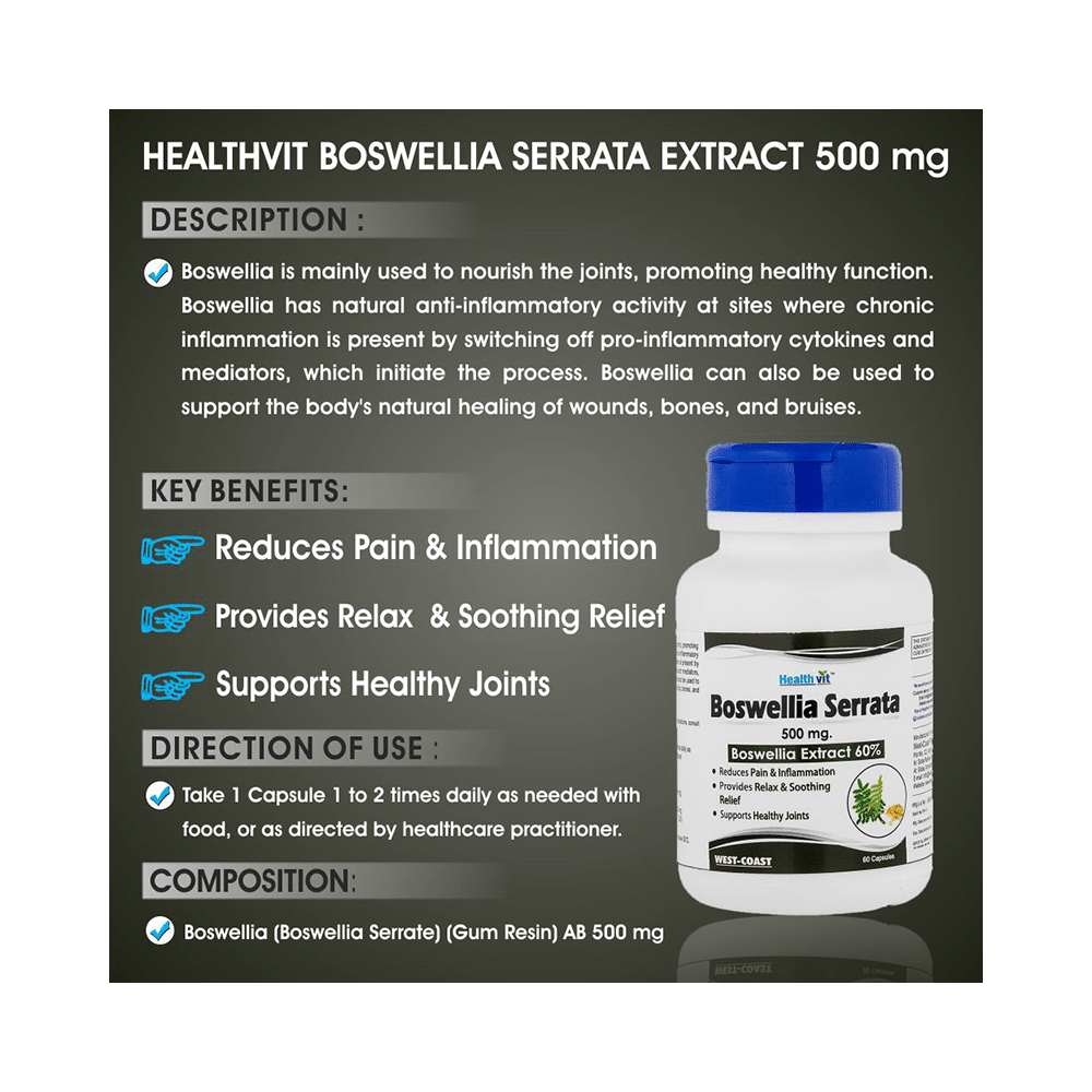 HealthVit Boswellia Serrata 500mg Capsule - Image 5