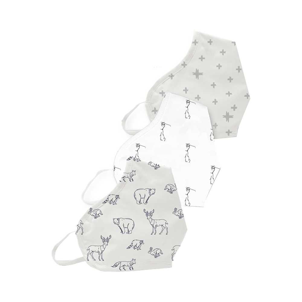 SilverPRO Cotton Mask (1 Large, 1 Medium, 1 Small) Family Fun