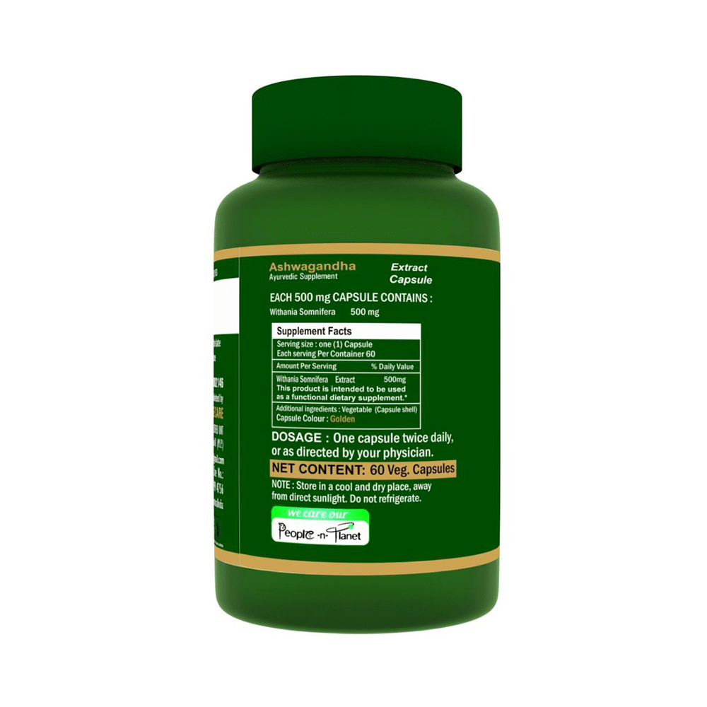 Herbo Natural Ashwagandha (Withania Somnifera) Extract  500mg Veg Capsule - Image 2