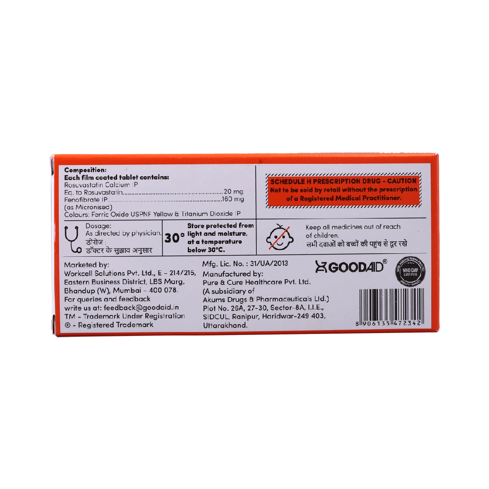 Aidrovastatin F 20/160 Tablet - Image 2