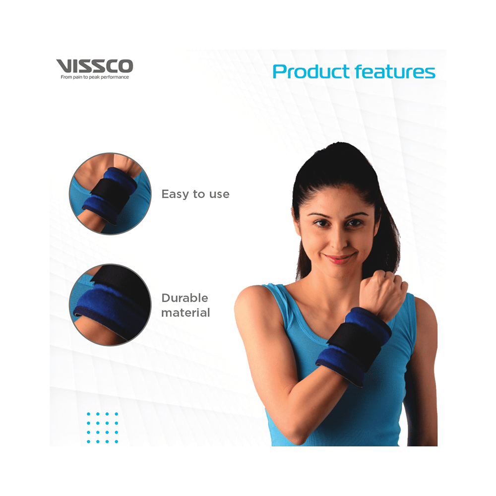Vissco 1Kg Wrist Weight Cuff Universal Blue - Image 4