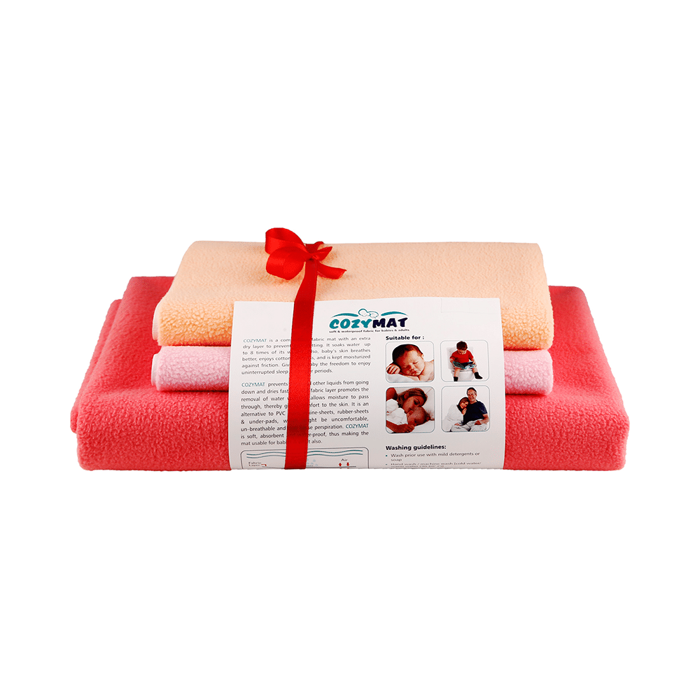 Newnik Cozymat Soft, Combo (1 Large, 2 Small) SalmonRose Peach Pink - Image 1