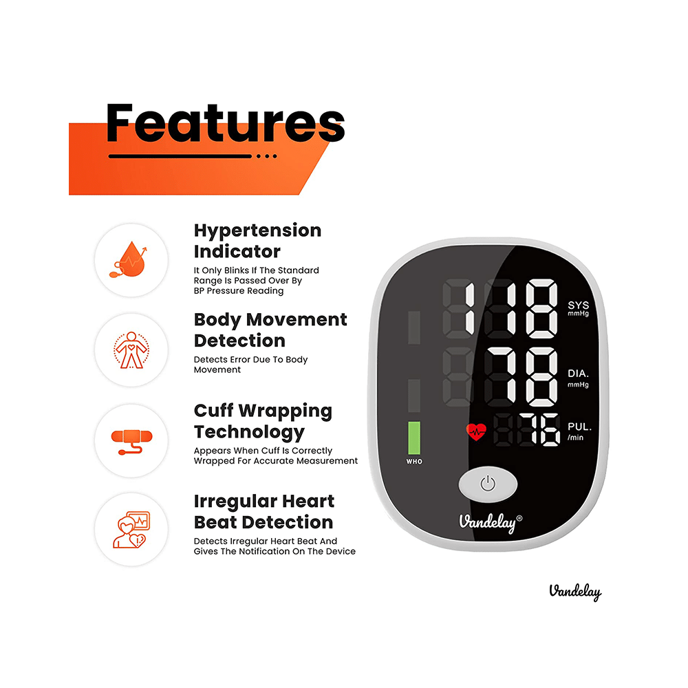 Vandelay BP900 Blood Pressure Monitor Black - Image 3