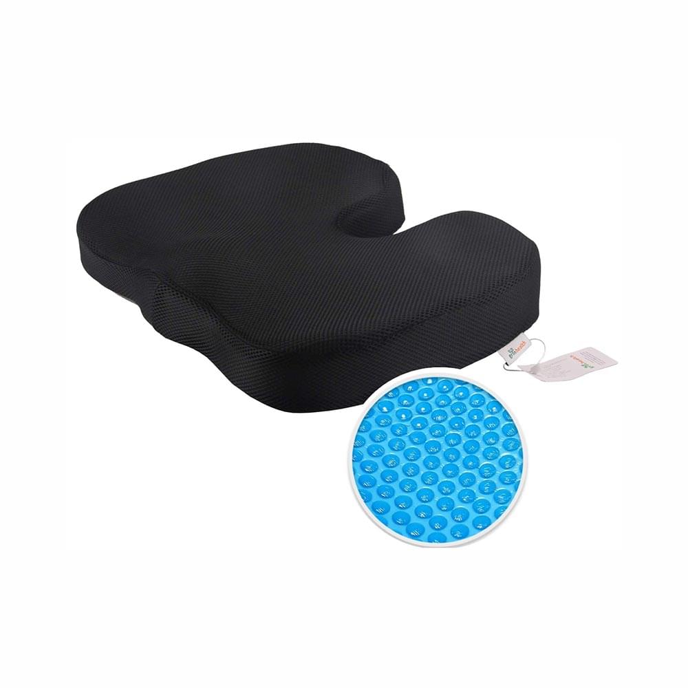 Grin Health Gel Coccyx Seat Cushion with Memory Foam Black - Image 1
