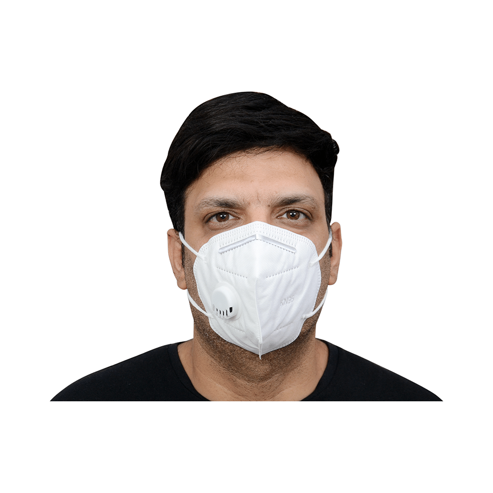 Dominion Care KN95 Mask with Metal Nosepin White with Breathing Valve - Image 3