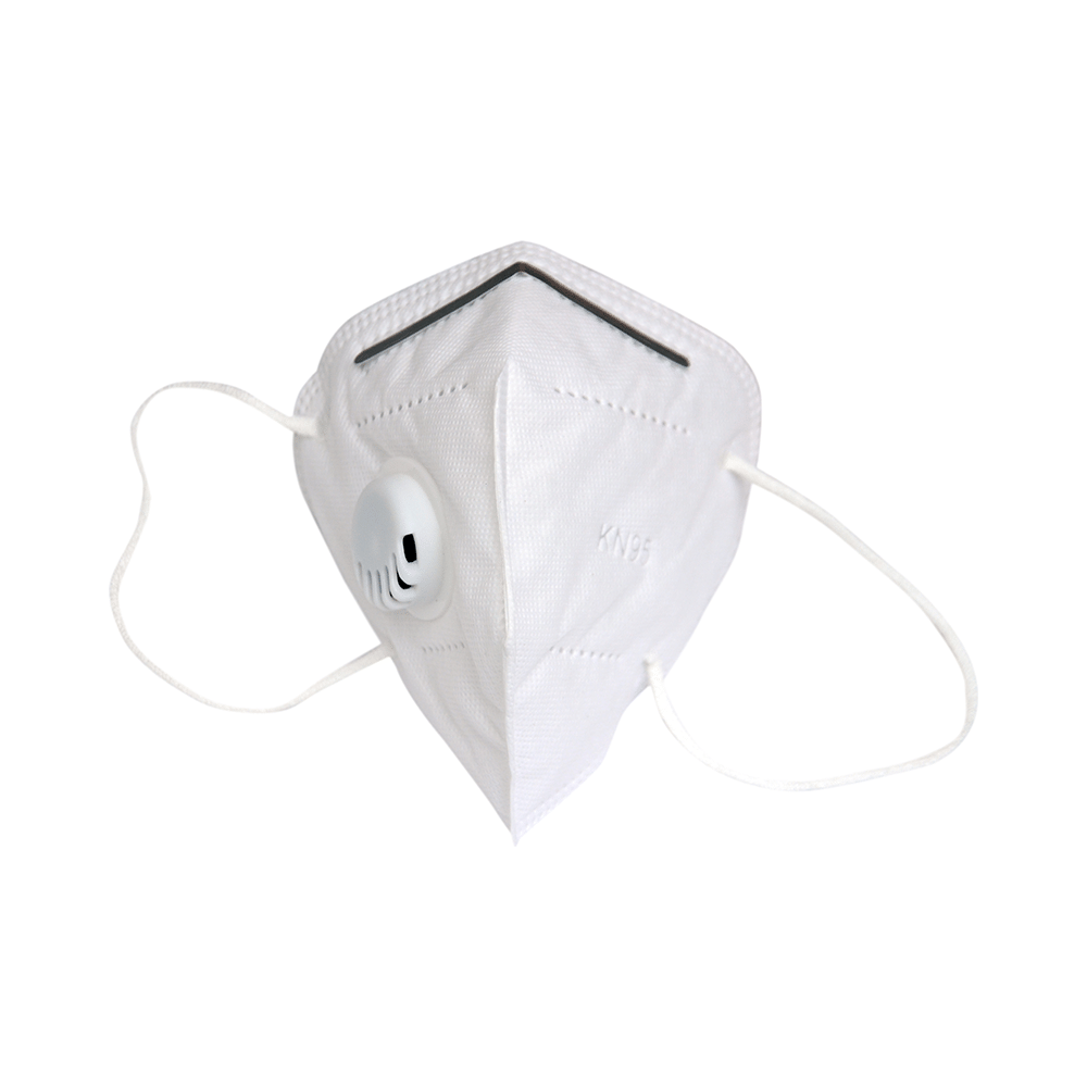 Dominion Care KN95 Mask with Metal Nosepin White with Breathing Valve - Image 1