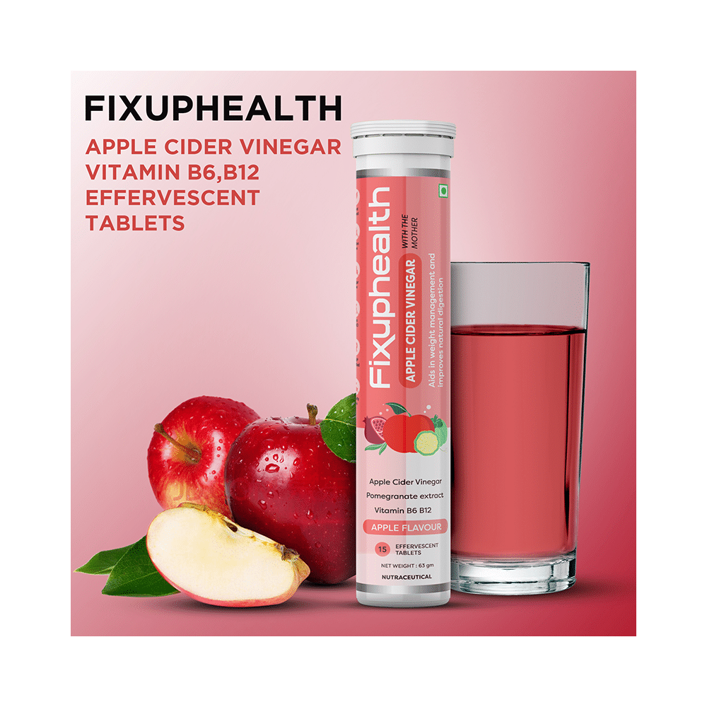 Fixuphealth Apple Cider Vinegar Effervescent Tablet with the Mother (15 Each) Apple - Image 7
