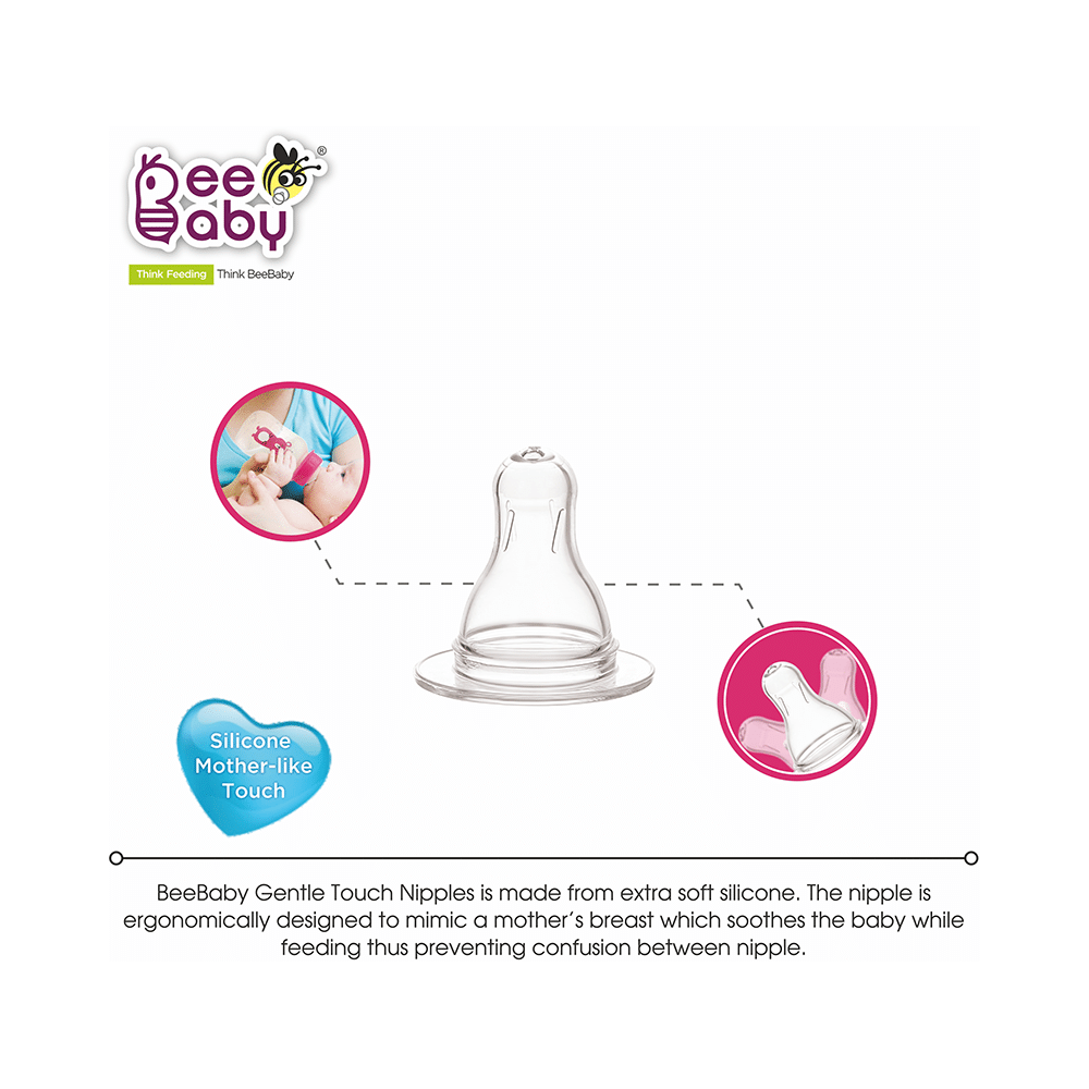 BeeBaby Easy Start Baby Feeding Bottle with 2 Anti-Colic Nipples 4 Months+ Pink - Image 6