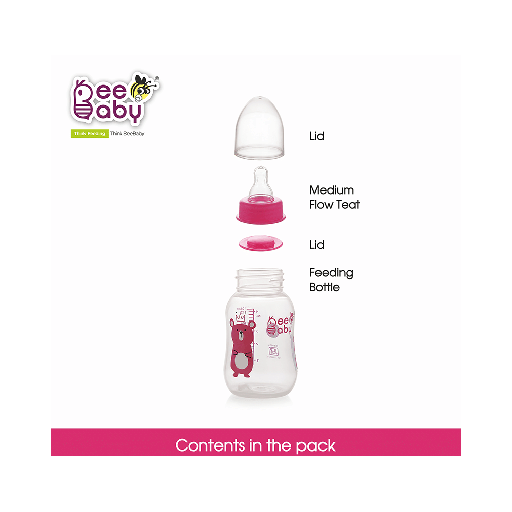 BeeBaby Easy Start Baby Feeding Bottle with 2 Anti-Colic Nipples 4 Months+ Pink - Image 9
