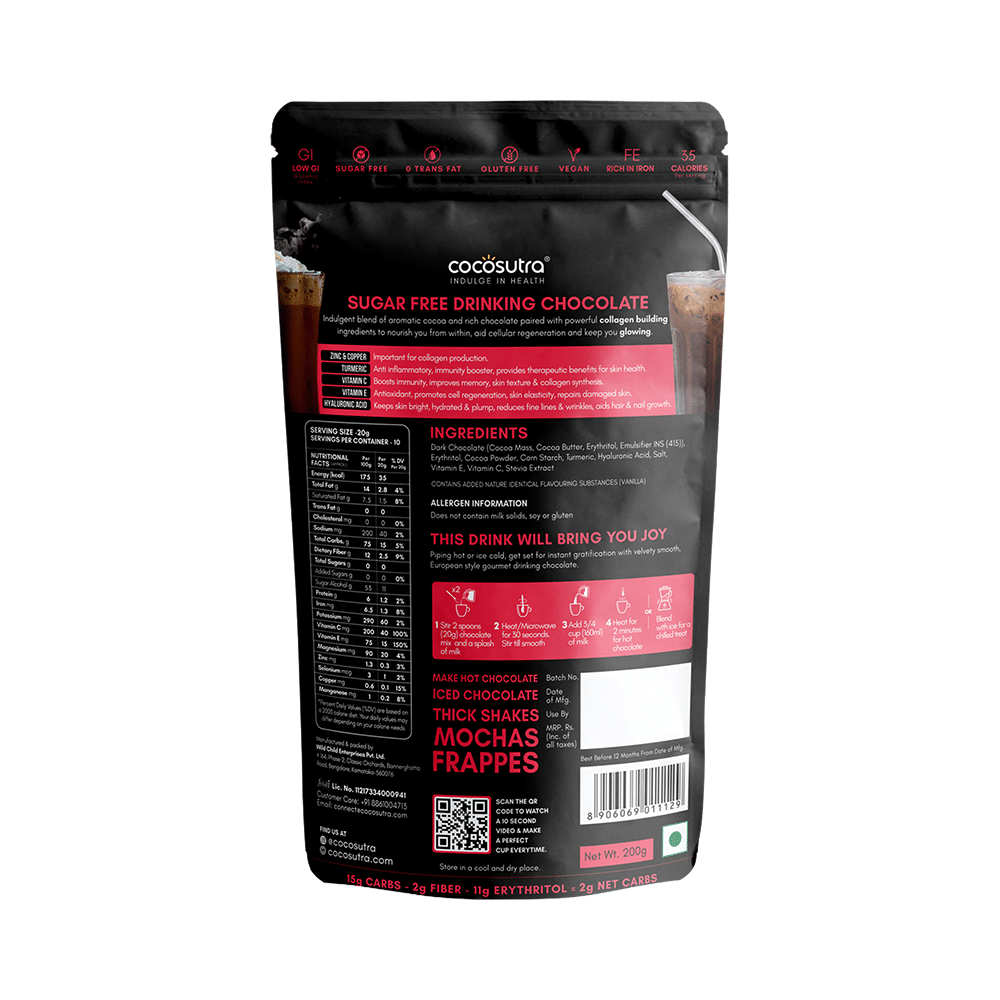 Cocosutra Glow Drinking Chocolate Mix Zero Sugar - Image 2