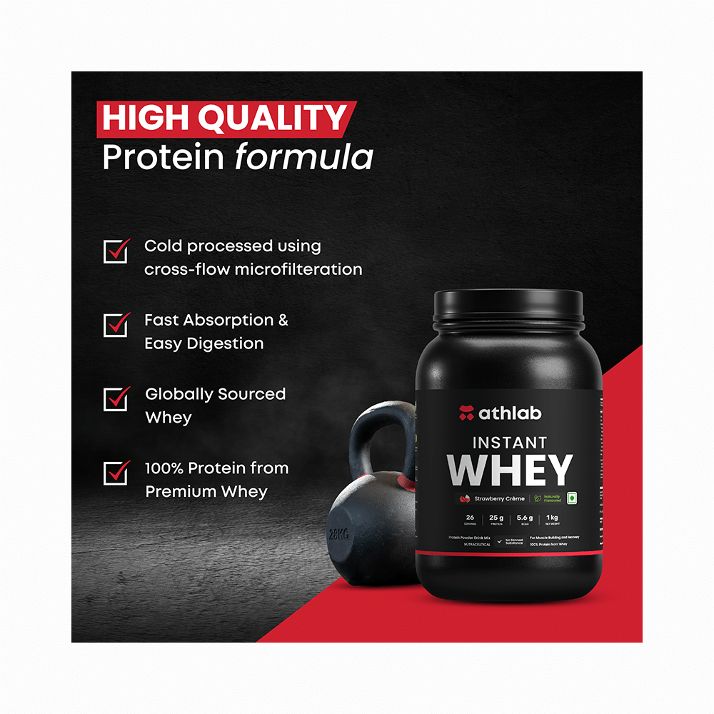 Athlab Instant Whey Protein Powder Strawberry Creme - Image 6