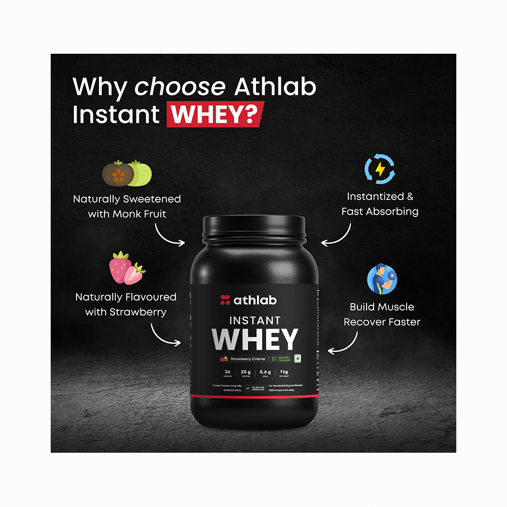 Athlab Instant Whey Protein Powder Strawberry Creme - Image 4