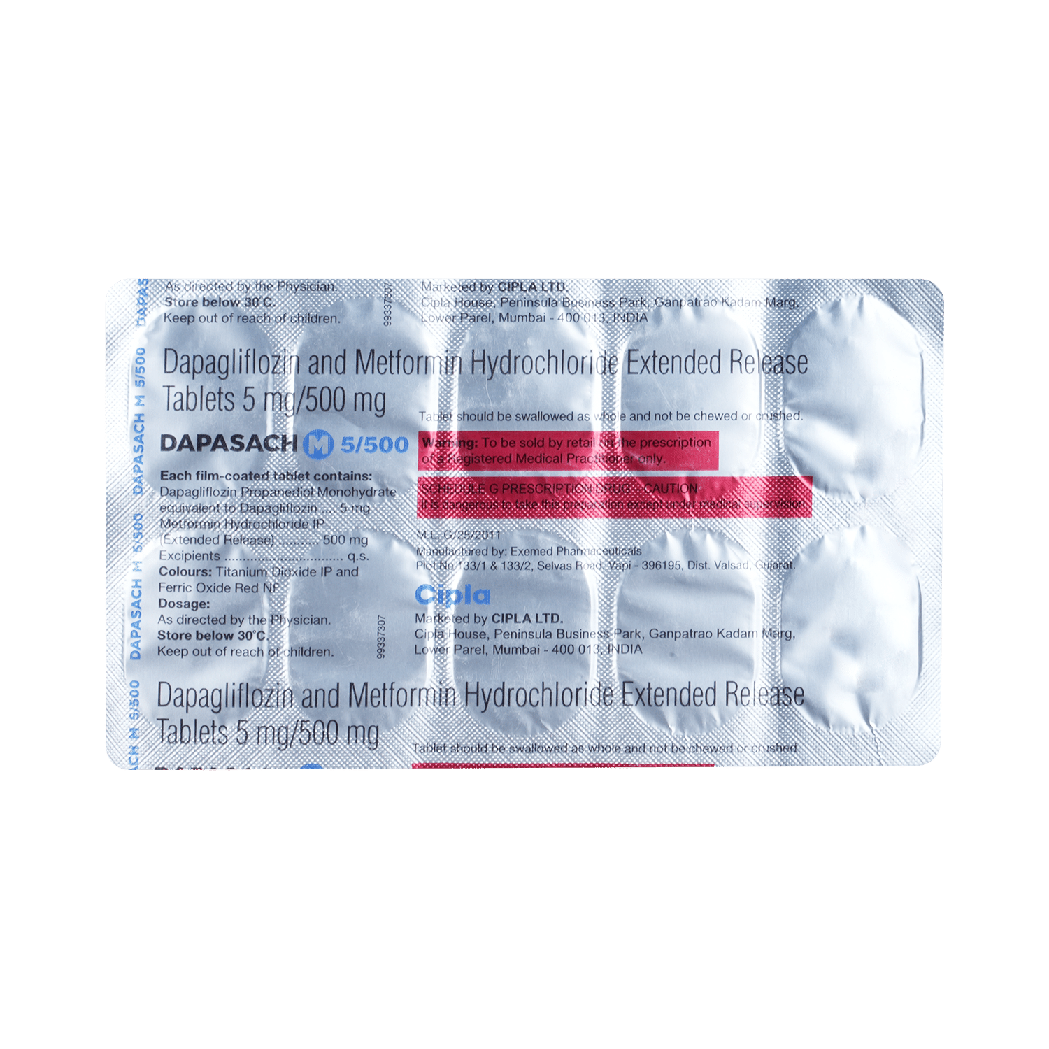 Dapasach M 5mg/500mg Tablet - Image 3