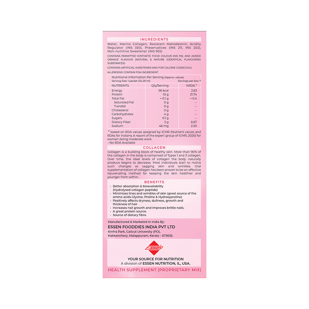 Essen Merry Glow Liquid Collagen Drink (34.29ml Each) Orange - Image 5