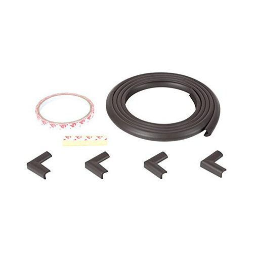 Safe-O-Kid Unique High Density L-Shaped 2mtr Long Mini 1 Edge Guard with 4 Corner Cushions Brown