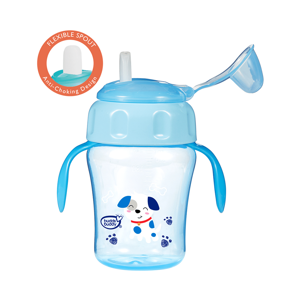 Buddsbuddy Momo Flexible Spout Baby Sipper Cup 240ml Blue - Image 2
