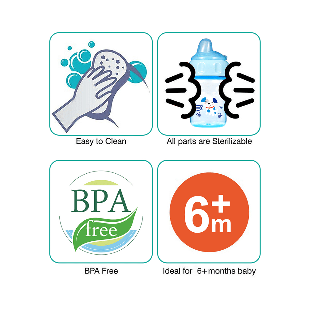 Buddsbuddy Momo Flexible Spout Baby Sipper Cup 240ml Blue - Image 4