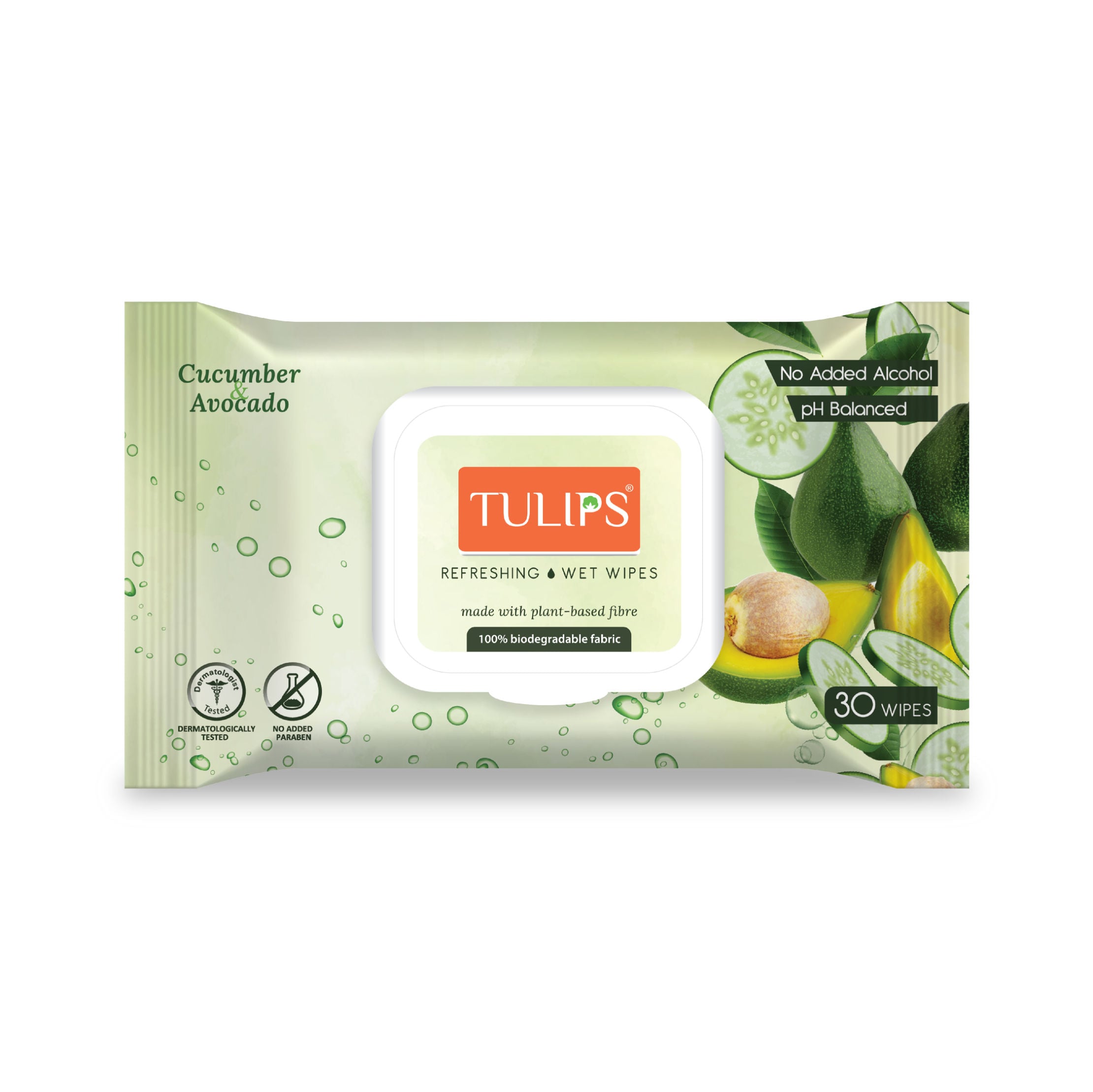 Tulips Refreshing Wet Wipes Cucumber & Avocado  - Image 1