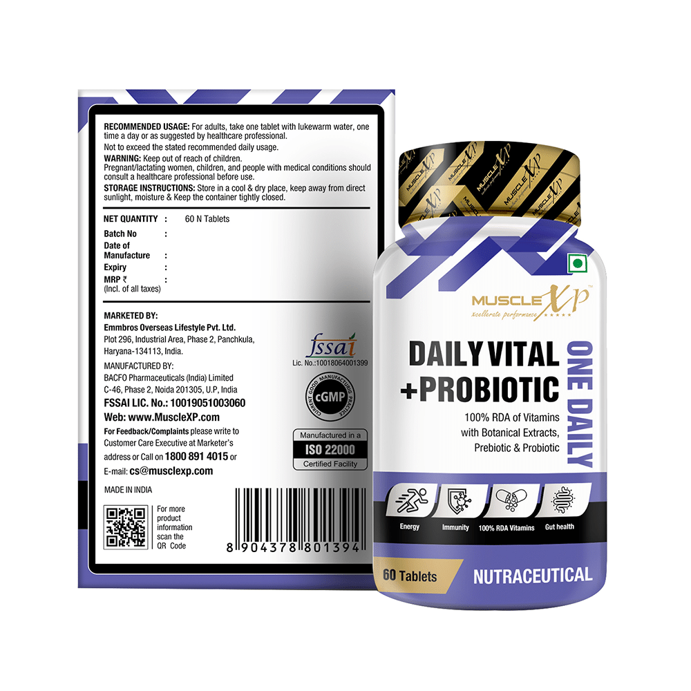 MuscleXP Daily Vital + Probiotic One Daily Tablet (60 Each) - Image 3