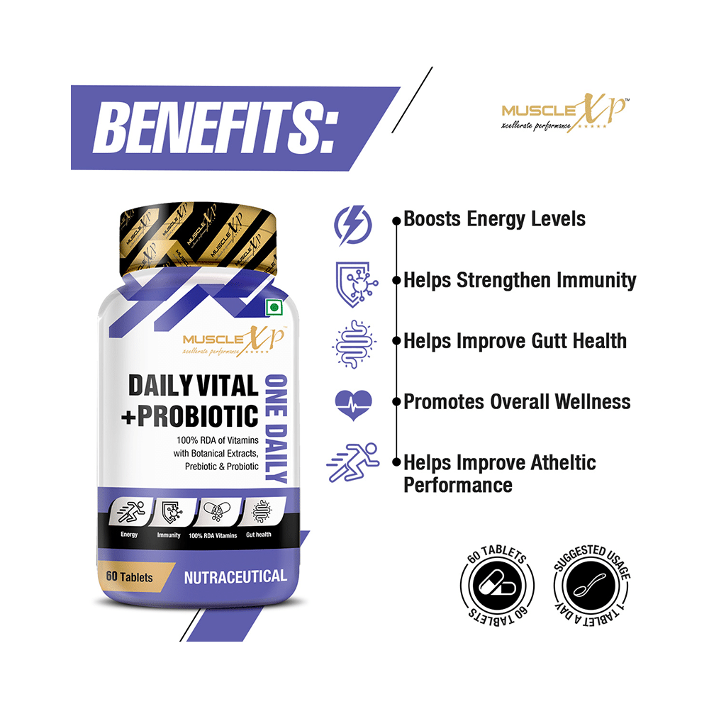 MuscleXP Daily Vital + Probiotic One Daily Tablet (60 Each) - Image 7