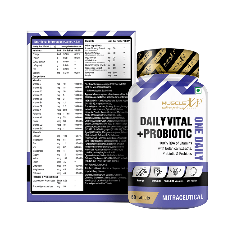 MuscleXP Daily Vital + Probiotic One Daily Tablet (60 Each) - Image 2