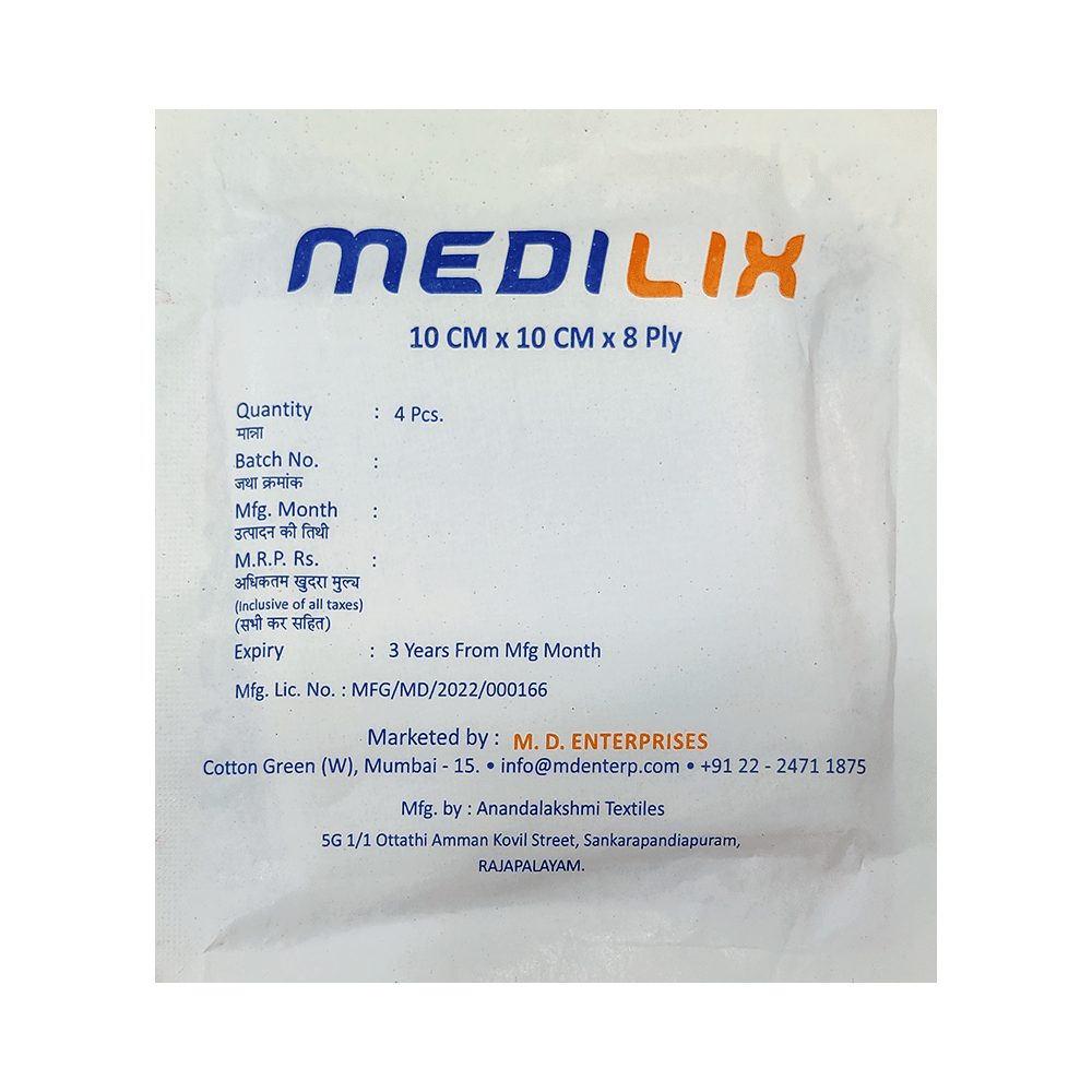 Medilix Gauze Swab Pack 10cm x 10cm x 8ply - Image 2