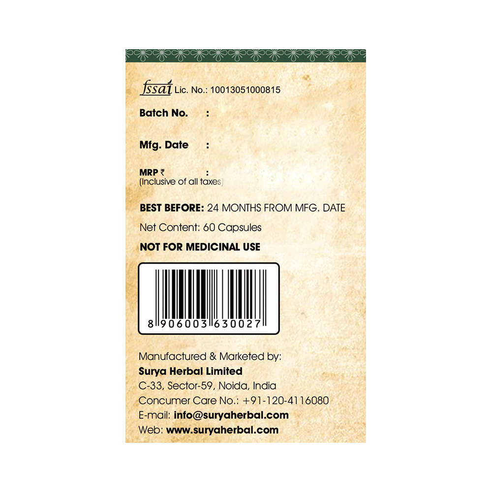 Surya Herbal Turmeric Active with 95% Curcuminoids & 95% Piperine Vegetarian Capsule - Image 4