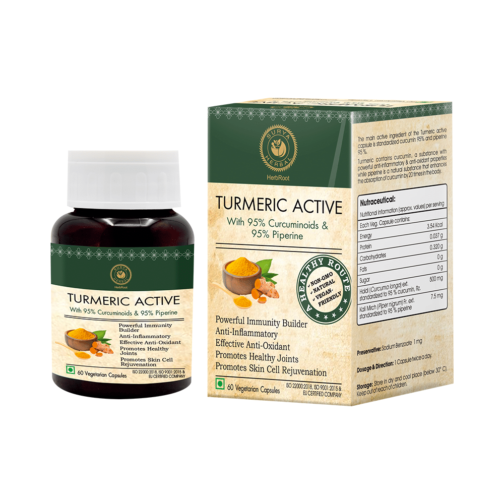 Surya Herbal Turmeric Active with 95% Curcuminoids & 95% Piperine Vegetarian Capsule - Image 5