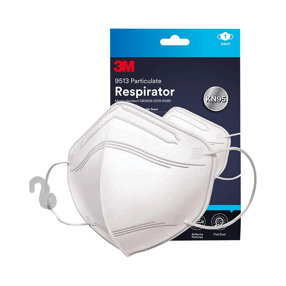 3M KN95 9513 Particulate Respirator Mask Adult White - Image 2
