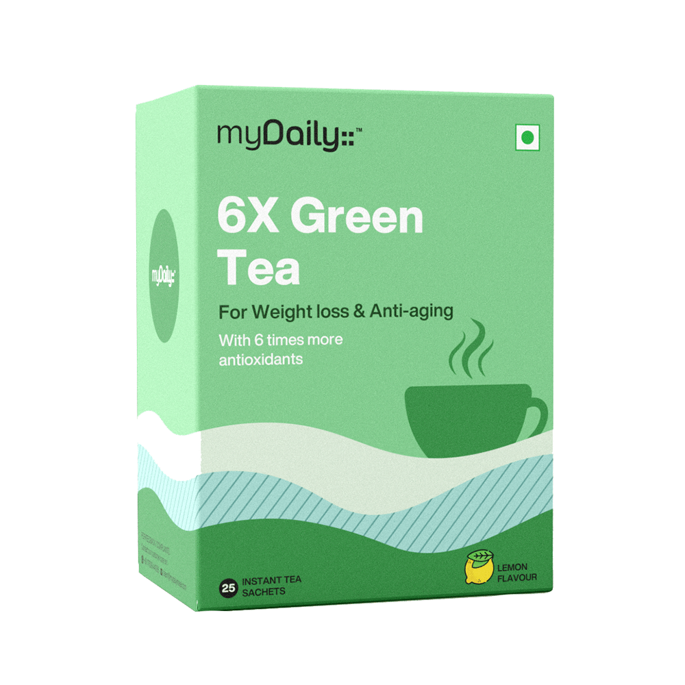 6X Green Tea for Weight Loss and Anti-Aging (2.75gm Each) Lemon - Image 1