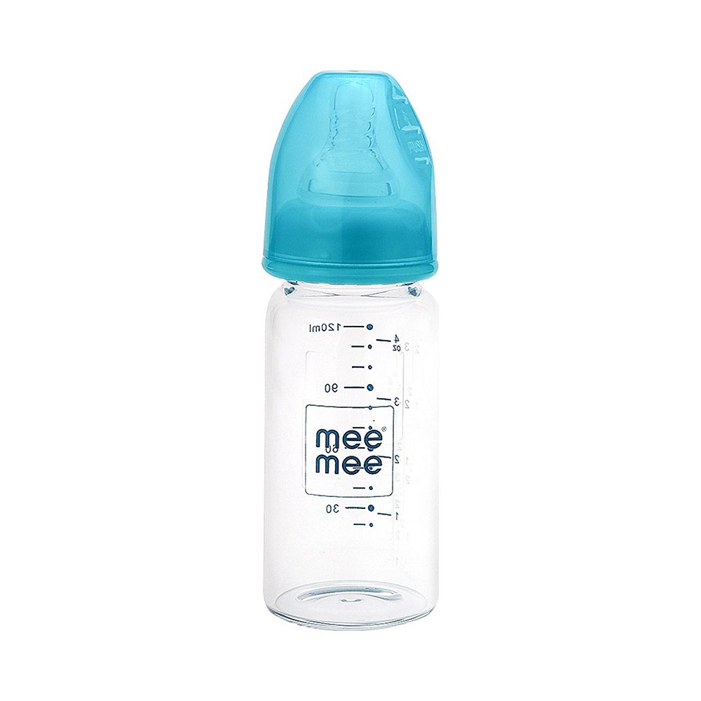 Mee Mee Premium Glass Feeding Bottle Blue - Image 5