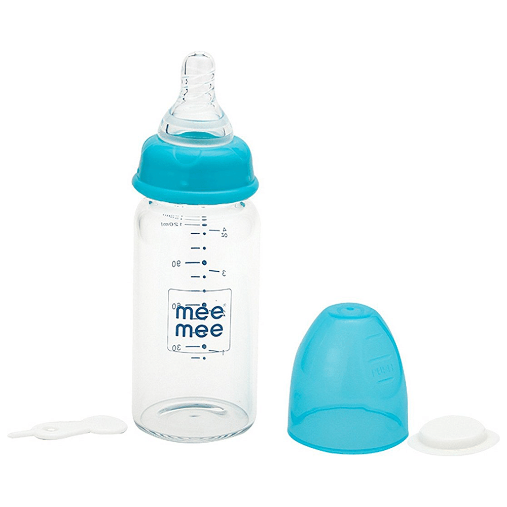 Mee Mee Premium Glass Feeding Bottle Blue - Image 3
