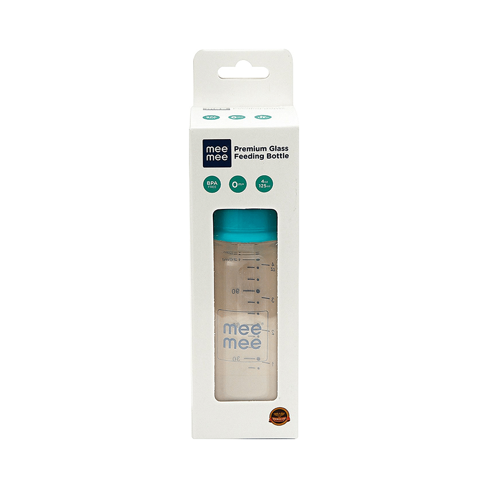 Mee Mee Premium Glass Feeding Bottle Blue - Image 1