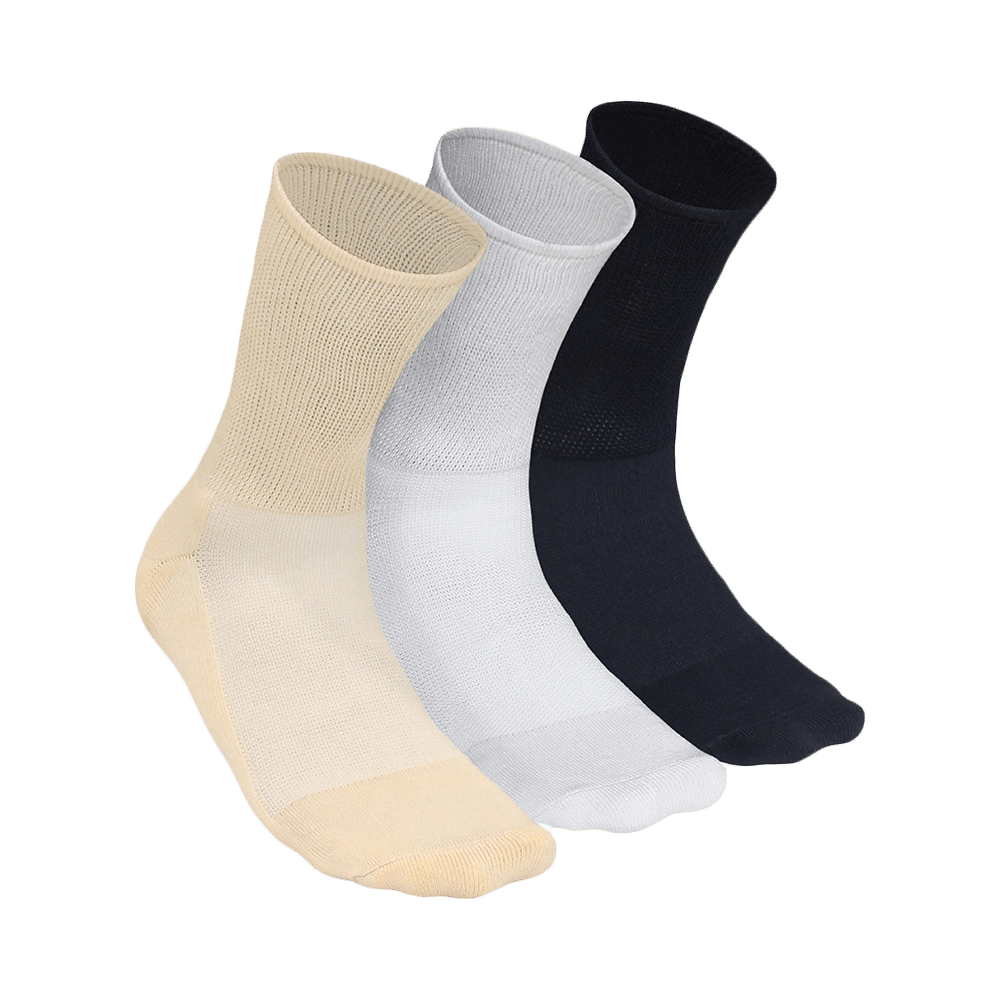 Heelium Diabetic Bamboo Socks Black, Beige, White Free Size