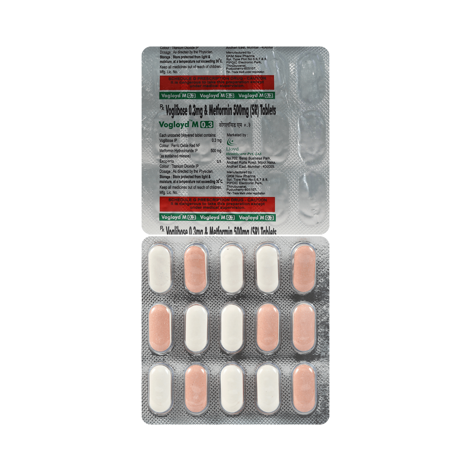 Vogloyd M 500mg/0.3mg Tablet - Image 1