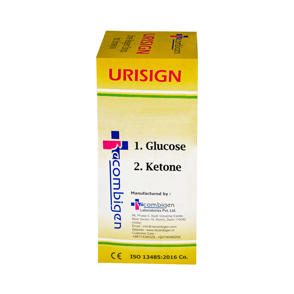 Recombigen Urisign 2 Parameter Reagent Strips for Glucose and Ketone Analysis - Image 1