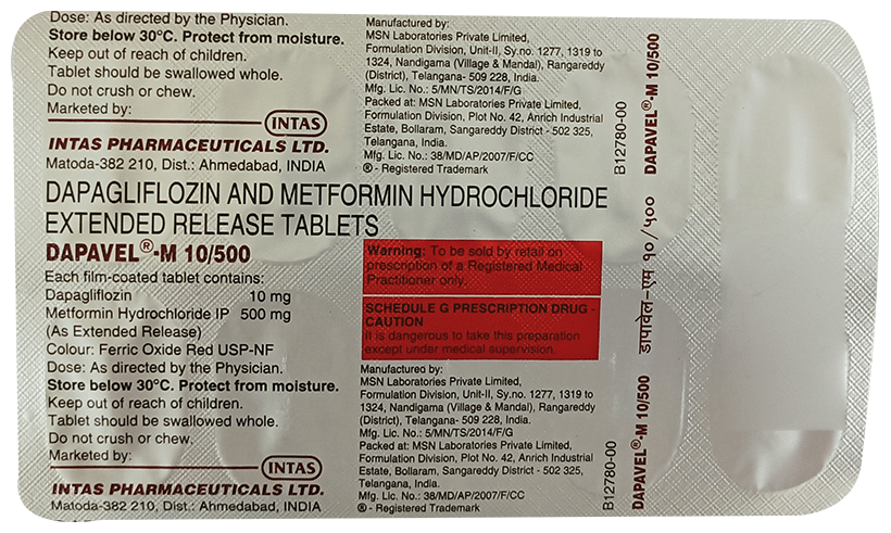 Dapavel M 10/500 Tablet - Image 1