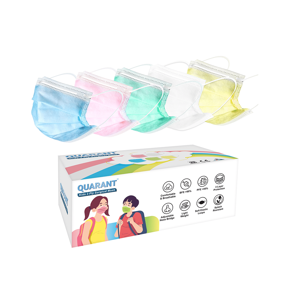 Quarant Kids 3 Ply Surgical Mask (50 Each) Assorted