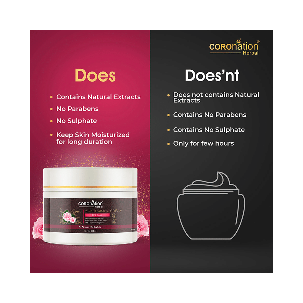 Coronation Herbal Pink Rose Moisturising Cream (200ml Each) - Image 4