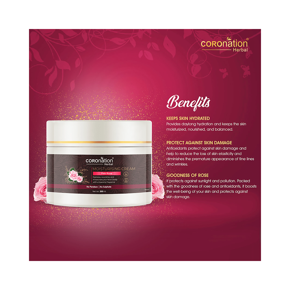 Coronation Herbal Pink Rose Moisturising Cream (200ml Each) - Image 3