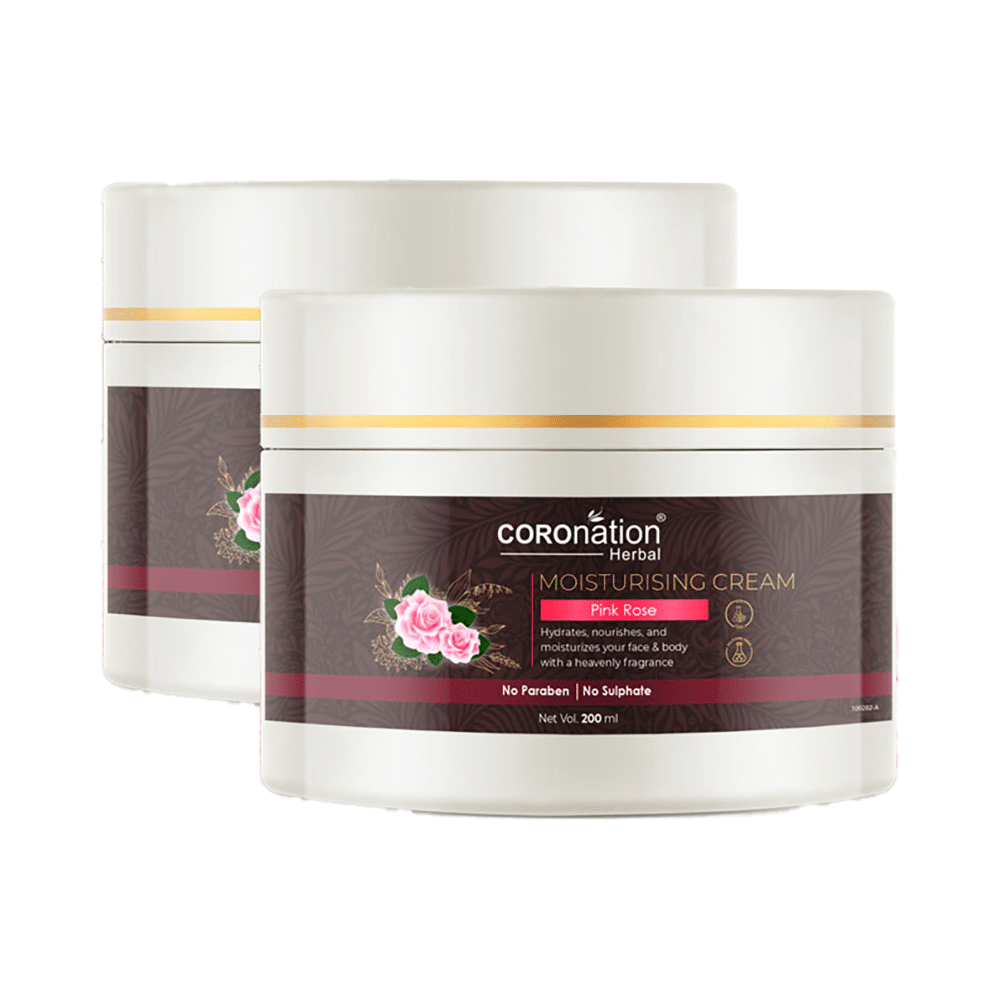 Coronation Herbal Pink Rose Moisturising Cream (200ml Each)