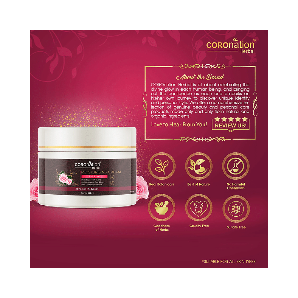 Coronation Herbal Pink Rose Moisturising Cream (200ml Each) - Image 5